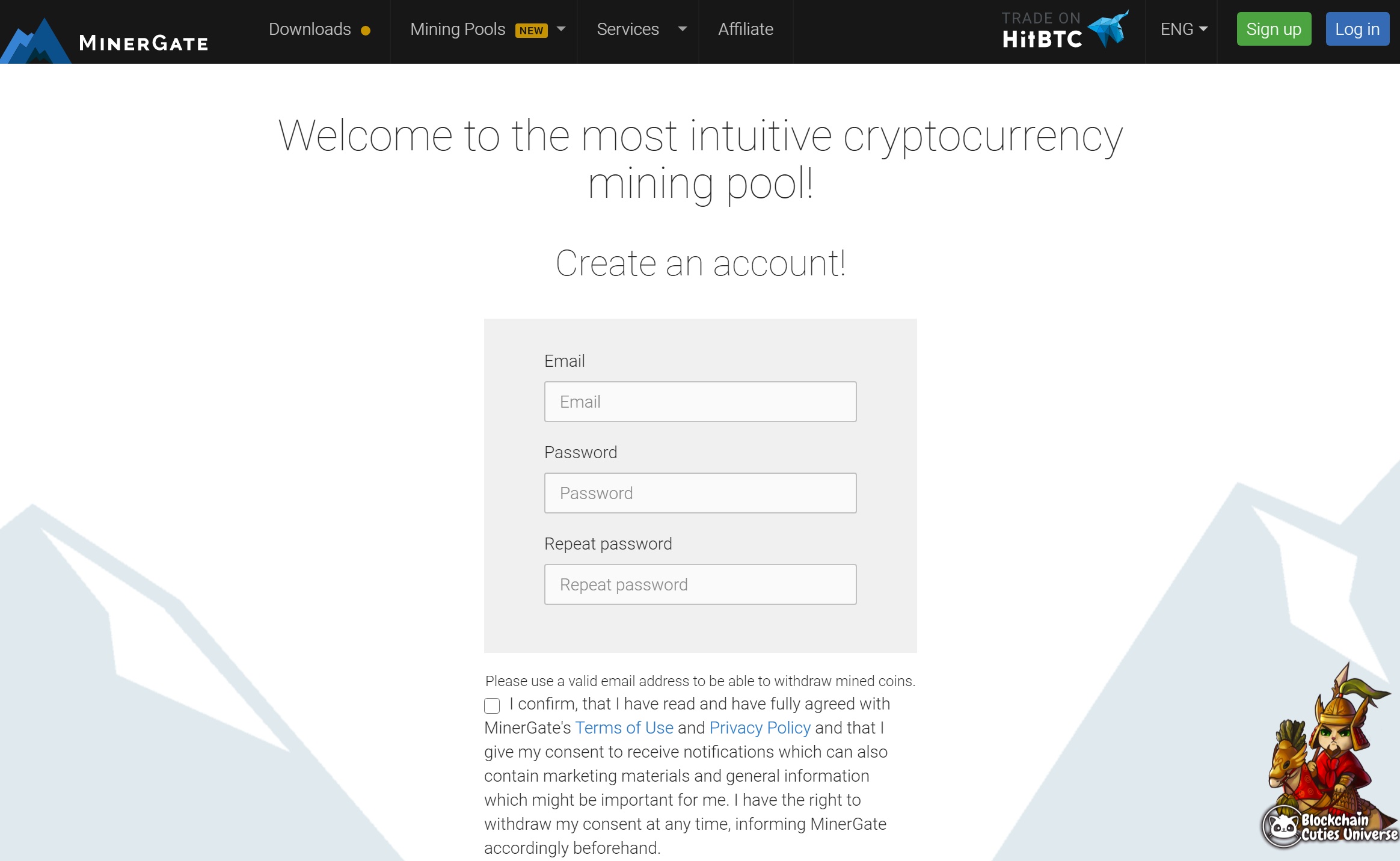 MinerGate Tutorial: How to mine crypto on MinerGate - Open an account at MinerGate.com